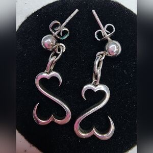 Jane Seymour Open Hearts Collection sterling silver dangle earrings